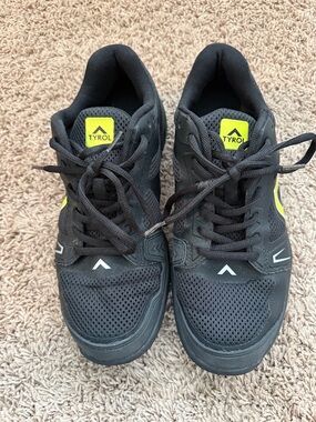 TYR Black Athletic Sneakers with Neon Yellow Details